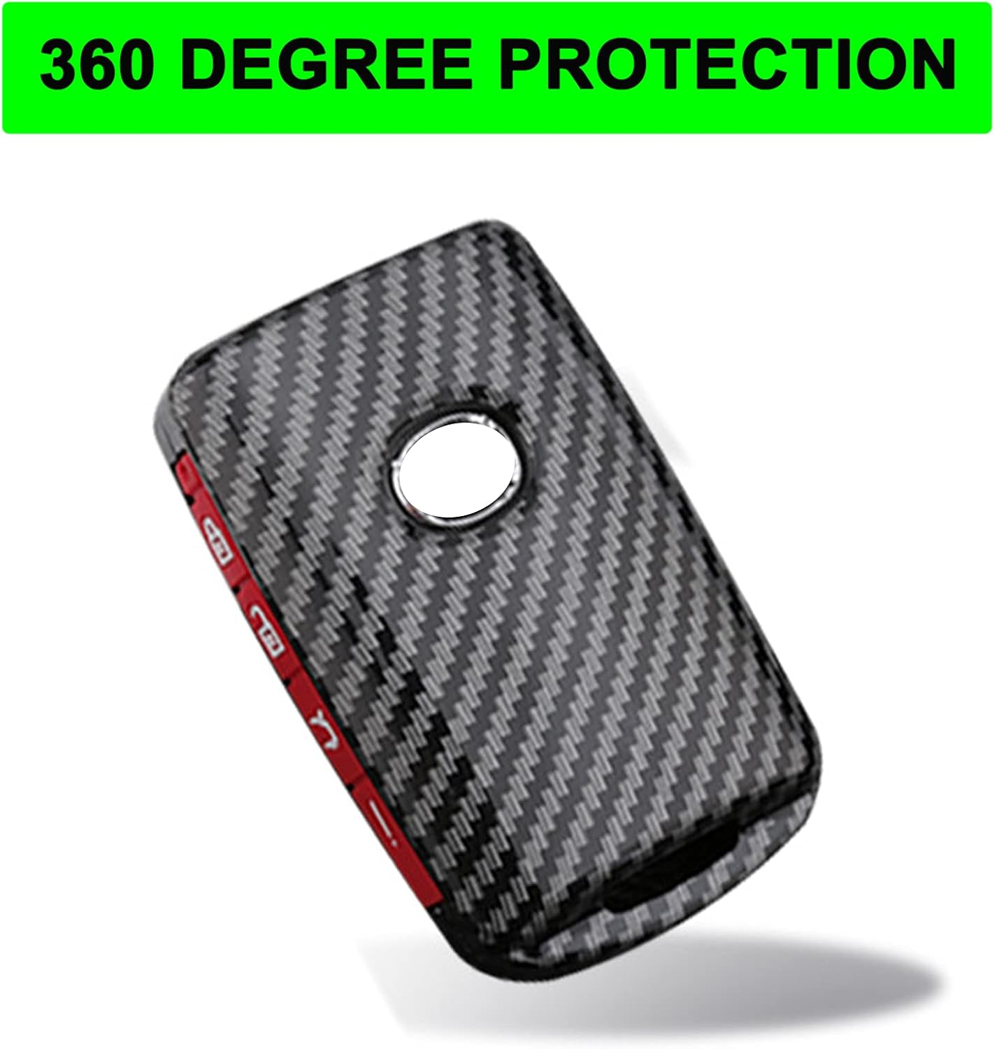 Funda para llavero para Mazda 3, Mazda 3 Hatchback, Mazda CX4 CX5 CX8 CX9 CX-30, Mazda 6 WAZSKE11D01 con diseño de fibra de carbono ABS