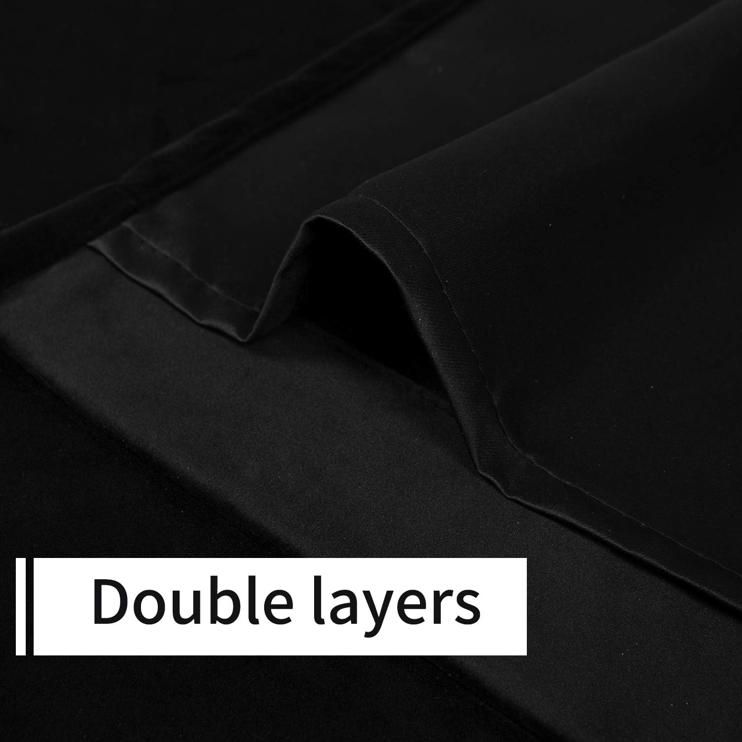 LUSHLEAF Cortinas de terciopelo 100 % opacas para dormitorio o sala de estar, 52 x 63 pulgadas de largo, con aislamiento térmico, ahorro de energía,