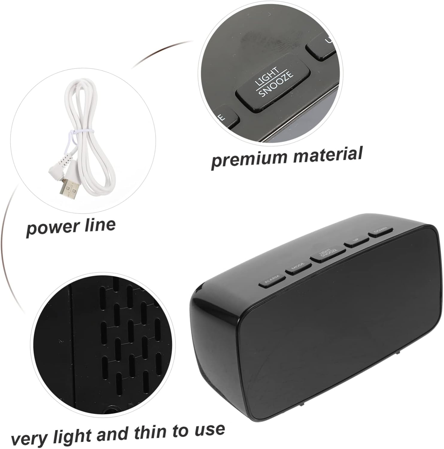 NUOBESTY Reloj despertador electrónico LED Reloj de oficina Reloj digital grande Reloj despertador Digital Reloj eléctrico Alarma Reloj despertador
