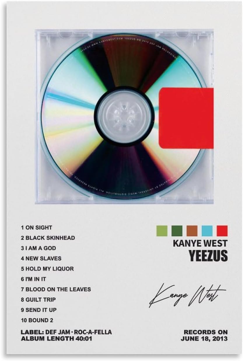 YELLOWV Kanye – Póster de West Yeezus para habitación, estética, lienzo, arte de pared, decoración de dormitorio, 16 x 24 pulgadas
