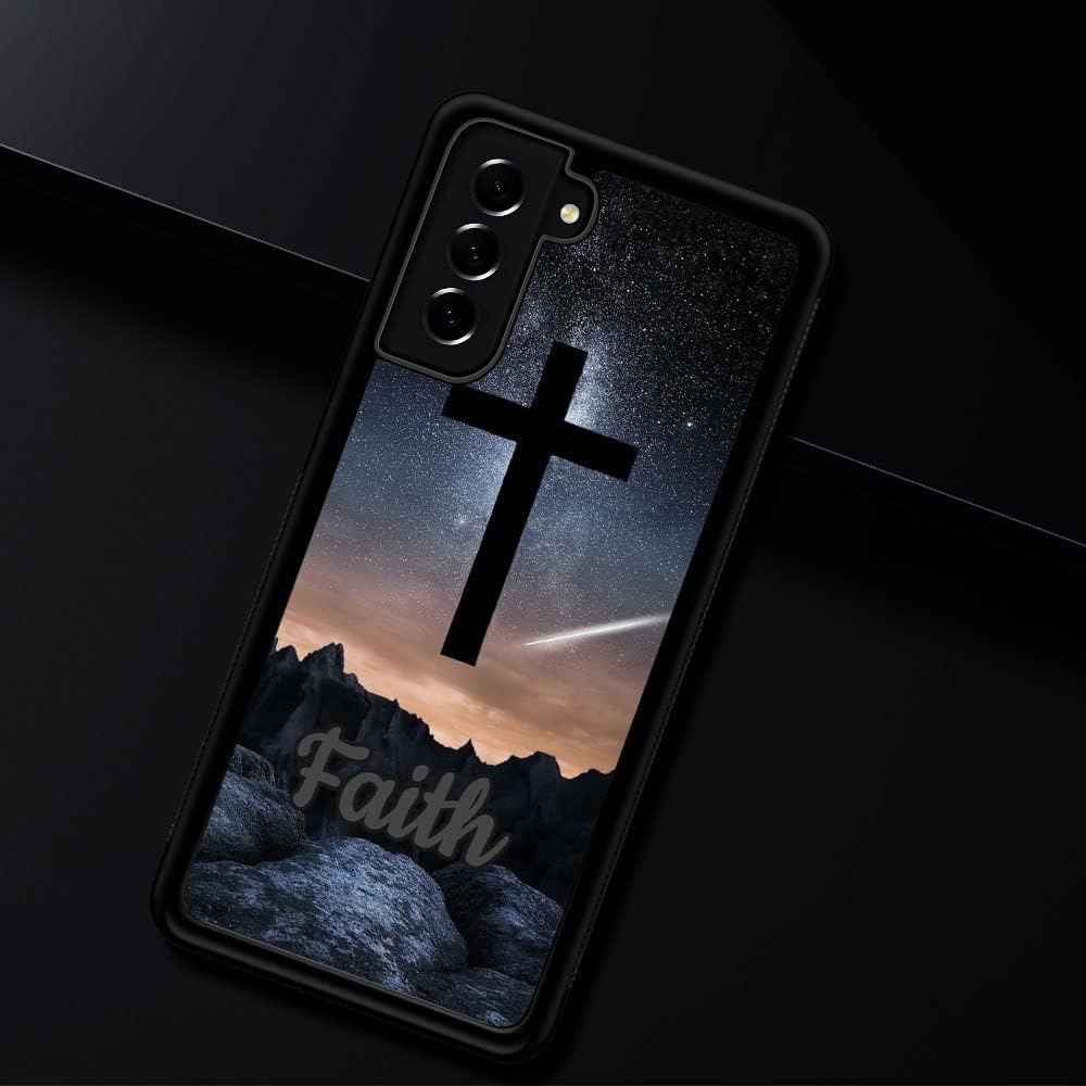 DJSOK Funda compatible con Samsung Galaxy S22 Ultra, diseño de lujo Faith in God, policarbonato duro, a prueba de arañazos, TPU suave, a prueba de