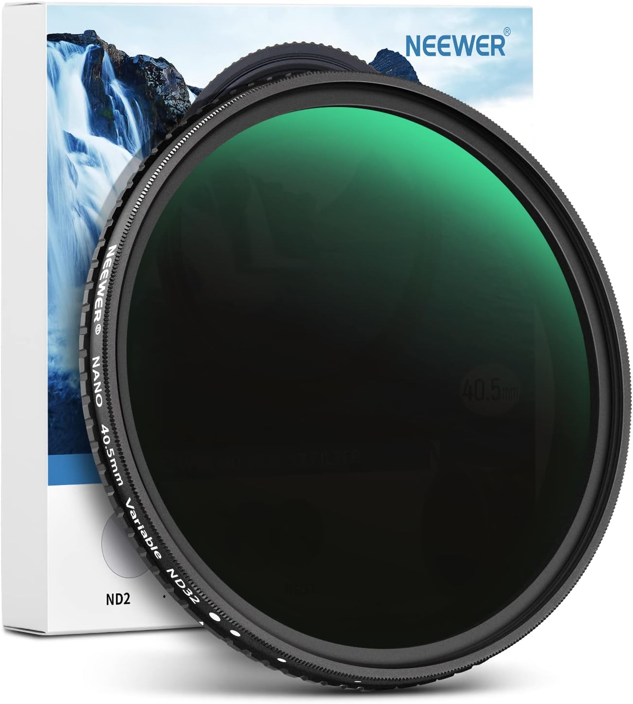 NEEWER Filtro ND variable HD de 1.594 in ND2-ND32 (1-5 paradas) sin cruz X  vidrio ópticonano recubierto de 30 capasmarco de aleación de aluminio