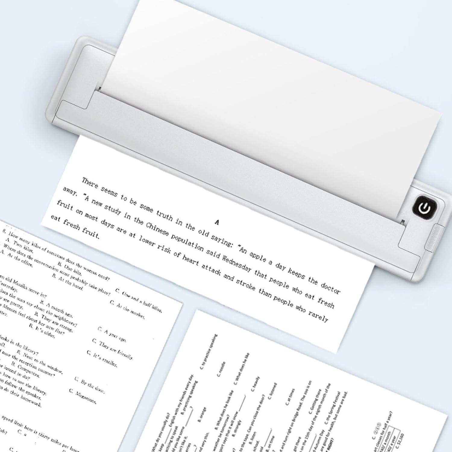 Impresora térmica sin tinta recargable portátil, tamaño A4, fácil de usar, amplia compatibilidad, gran capacidad con soporte para aplicaciones