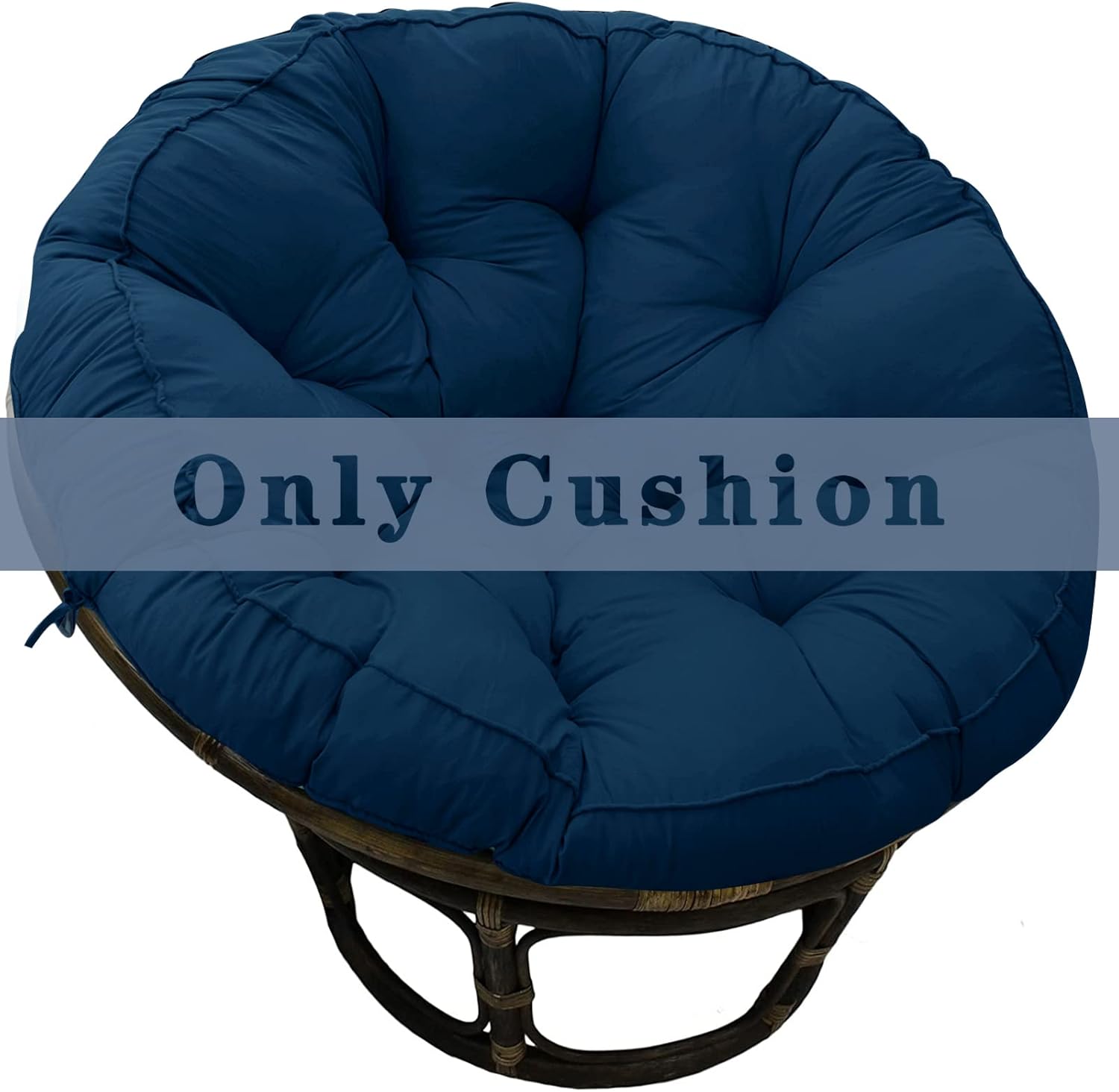 Papasan – Cojín para silla Papasan de 52 pulgadas, cojín redondo para silla Papasan de 13.23 libras, cojín de asiento esponjoso para relajarse (azul