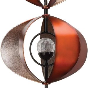 Regal Art & Gift 12574 Molinillo de viento solar con 3 orbes para decoración de jardín, bronce plateado Regal Art & Gift 12574 Molinillo de viento solar con 3 orbes para decoración de jardín, bronce plateado