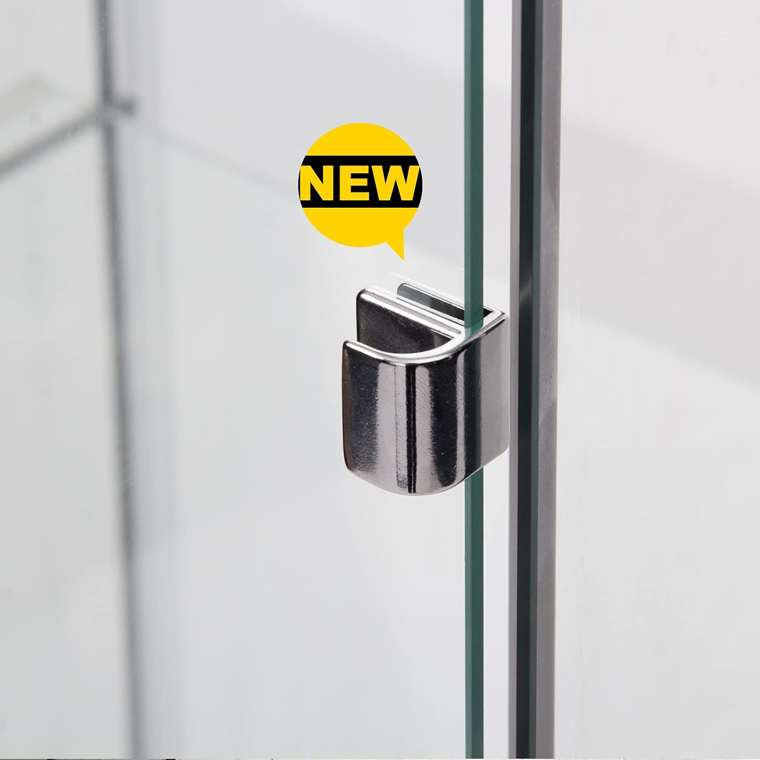 JT Vitrina de cristal con 4 estantes con puerta, fácil de instalar, vidrio templado sólido, estantería Curio de pie para sala de estar, dormitorio,