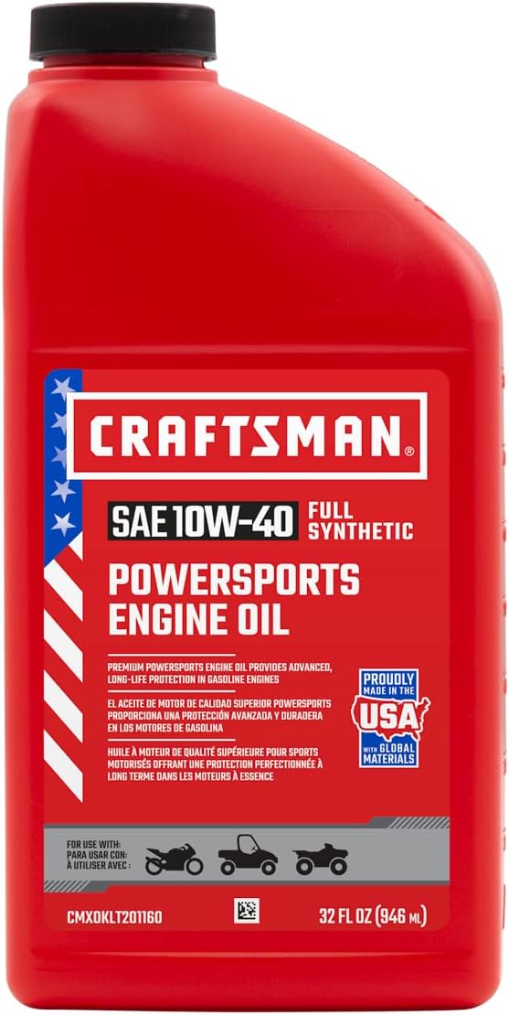 CRAFTSMAN Kit de cambio de aceite compatible con Kawasaki ZX636 ZX-7R KLZ1000 ZX1000 KRF1000 10W-40 completamente sintético – En el kit 4 cuartos de