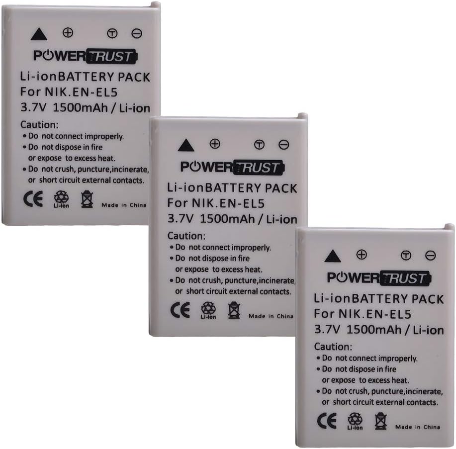 3X EN-EL5 EL5 Kits de batería y cargador rápido para Nikon ENEL5 CoolPix 3700, 4200, 5200, 5900, 7900, P3, P4, P80, P90, P100, P500, P510, P520,