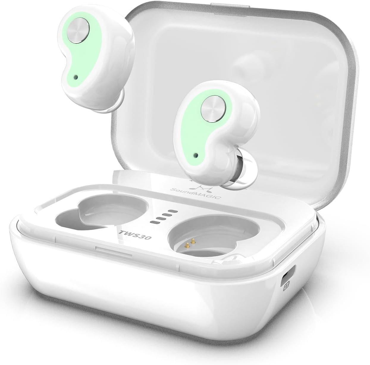 SoundMAGIC TWS30 G2 – Auriculares intrauditivos inalámbricos Bluetooth con micrófono, estéreo de alta fidelidad, impermeables y batería de 30 horas,