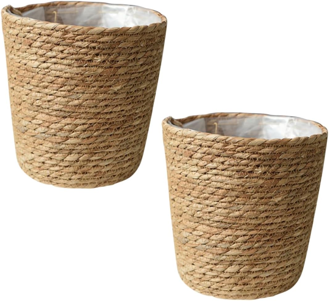 Yardwe 2 cestas para macetas para plantas, cestas de almacenamiento tejidas para niños, cestas para plantas, cestas de pastos marinos, cestas de