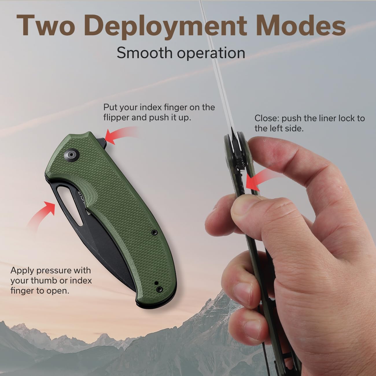 SENCUT Phantara – Cuchillo de bolsillo para hombre, cuchillo abatible para EDC, cuchillos plegables con hoja de 3.7 pulgadas, mango G10 con bloqueo