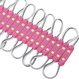 REXTiN 200 luces LED superbrillantes, 2835, 2 luces LED, color rosa, 80-90 lm por módulo, luz decorativa impermeable para letreros publicitarios con REXTiN 200 luces LED superbrillantes, 2835, 2 luces LED, color rosa, 80-90 lm por módulo, luz decorativa impermeable para letreros publicitarios con