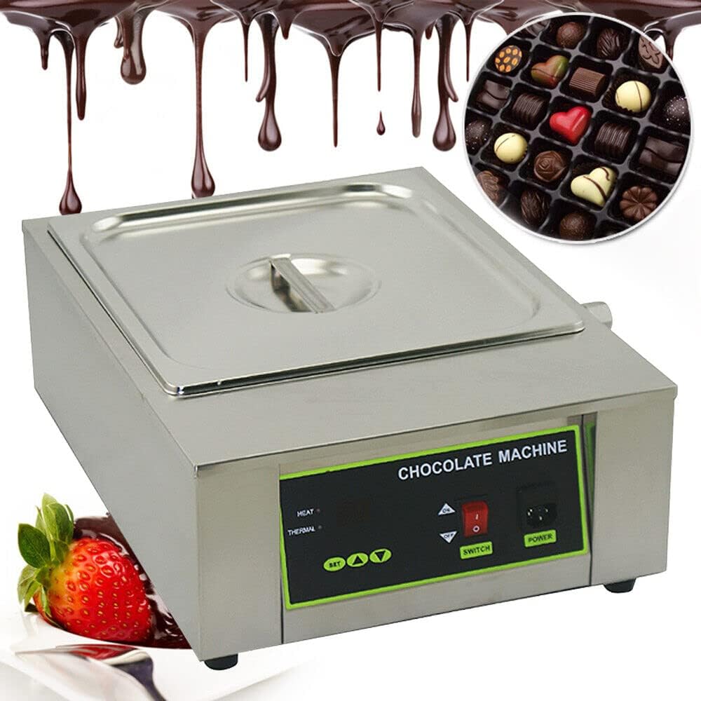 Olla de fusión de chocolate eléctrico de acero inoxidable Melter 1 tanque termostato calentador de chocolate máquina 110 V 1000 W