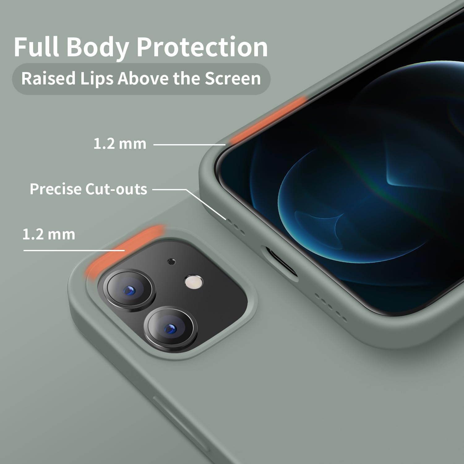 Cordking Funda diseñada para iPhone 12, diseñada para iPhone 12 Pro, funda de silicona a prueba de golpes con forro de microfibra suave antiarañazos