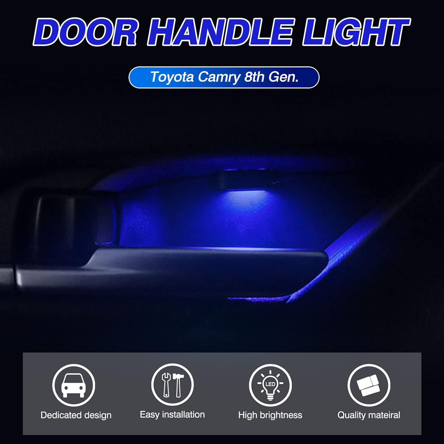 Powerty Compatible con luz LED Toyota Camry 2024 2023 2022 2021 2020 2019 2018 manija interior de la puerta cuenco, iluminación ambiental, lámpara
