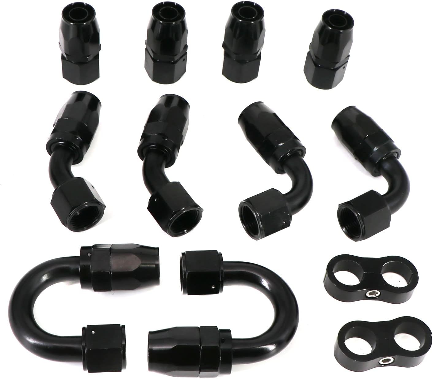 8AN – Kit de montaje de manguera de línea de combustible de 20 pies, de nailon trenzado, línea de combustible de acero inoxidable + kit de extremo