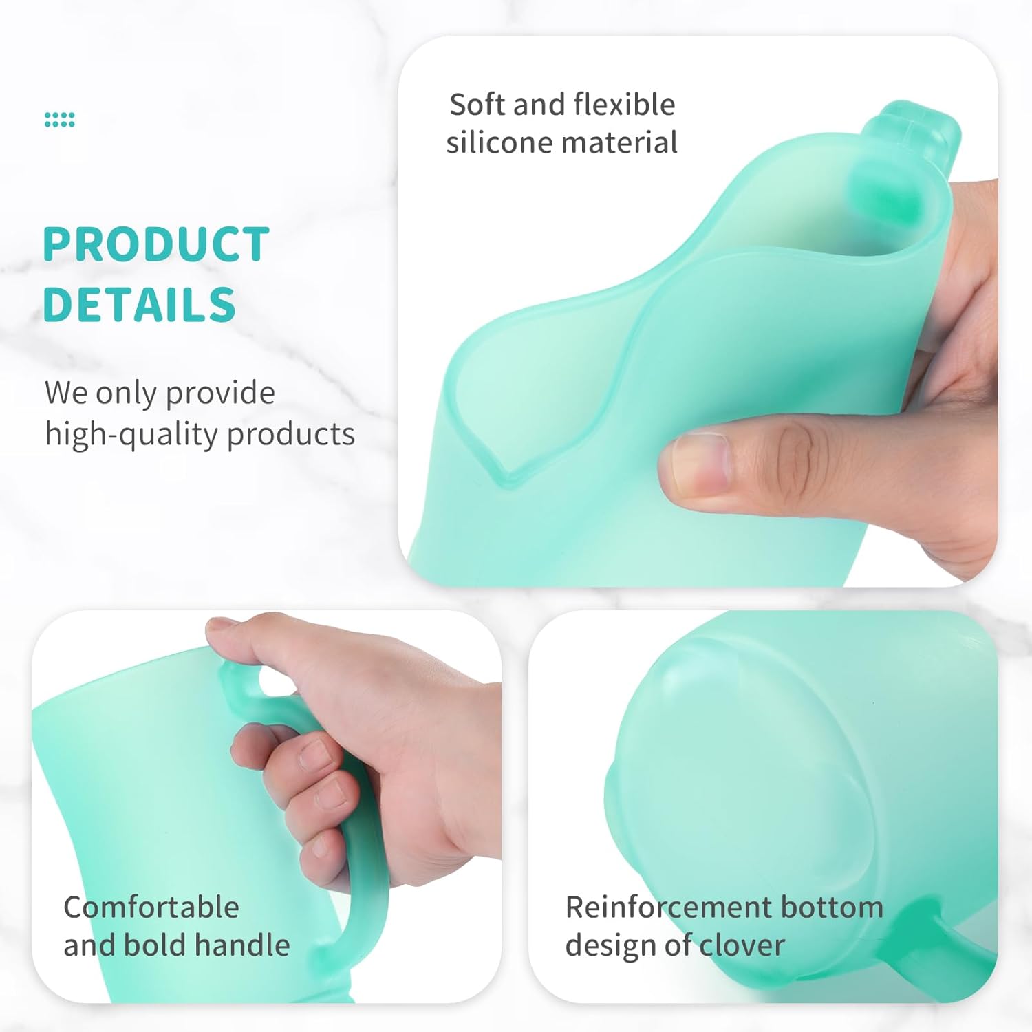 WEYOVGO Taza de enjuague de baño para bebé, champú de silicona de grado alimenticio y enjuague corporal para niños, con mango de fácil agarre para
