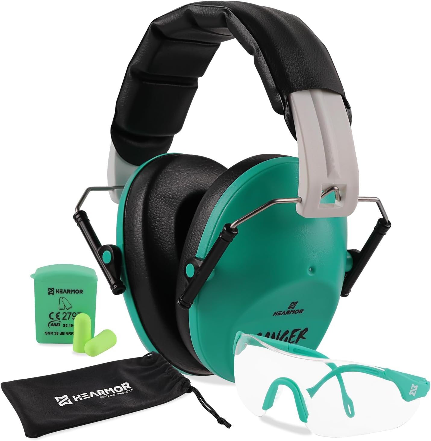 HEARMOR Orejeras de protección auditiva con bajo perfil NRR 23 dB reducción de ruido auriculares para rango de armas y caza