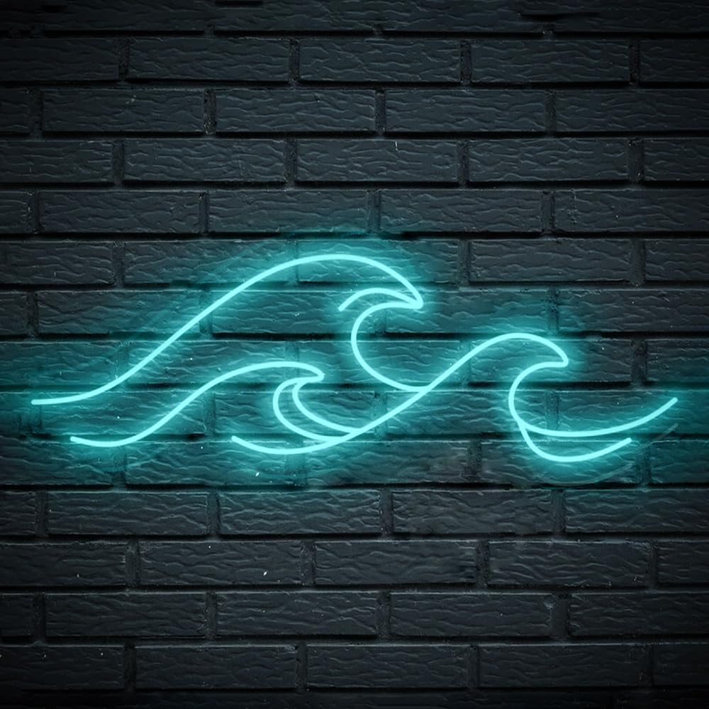 Señales de neón LED con ondas decorativas para fiestas en casa, decoración de pared, lámparas de decoración de vacaciones, brillo ajustable USB