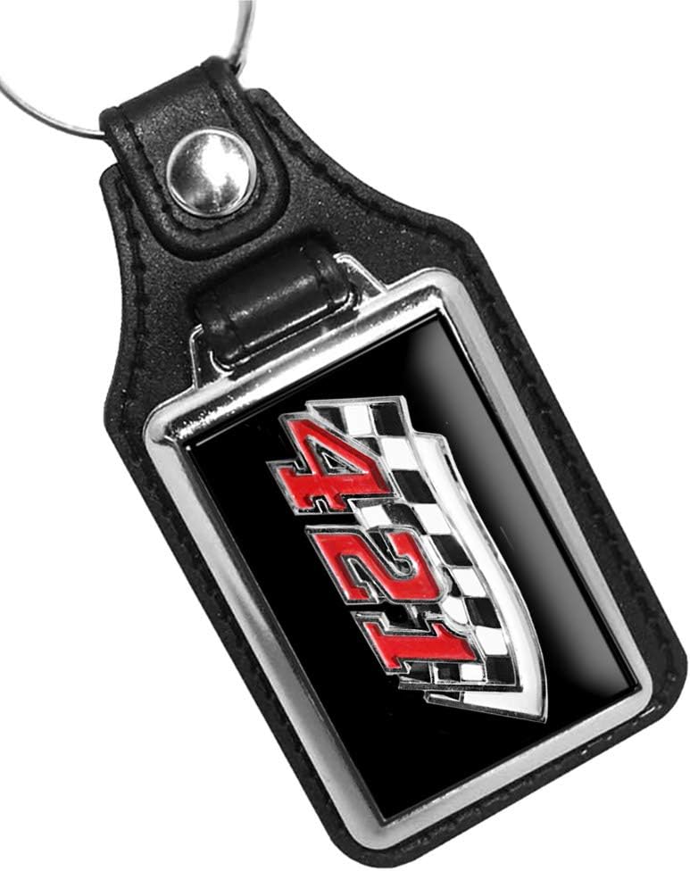 1964 compatible con el emblema de motor Pontiac Grand Prix 421 diseño llavero llavero llavero para hombres y mujeres resistente llavero de coche