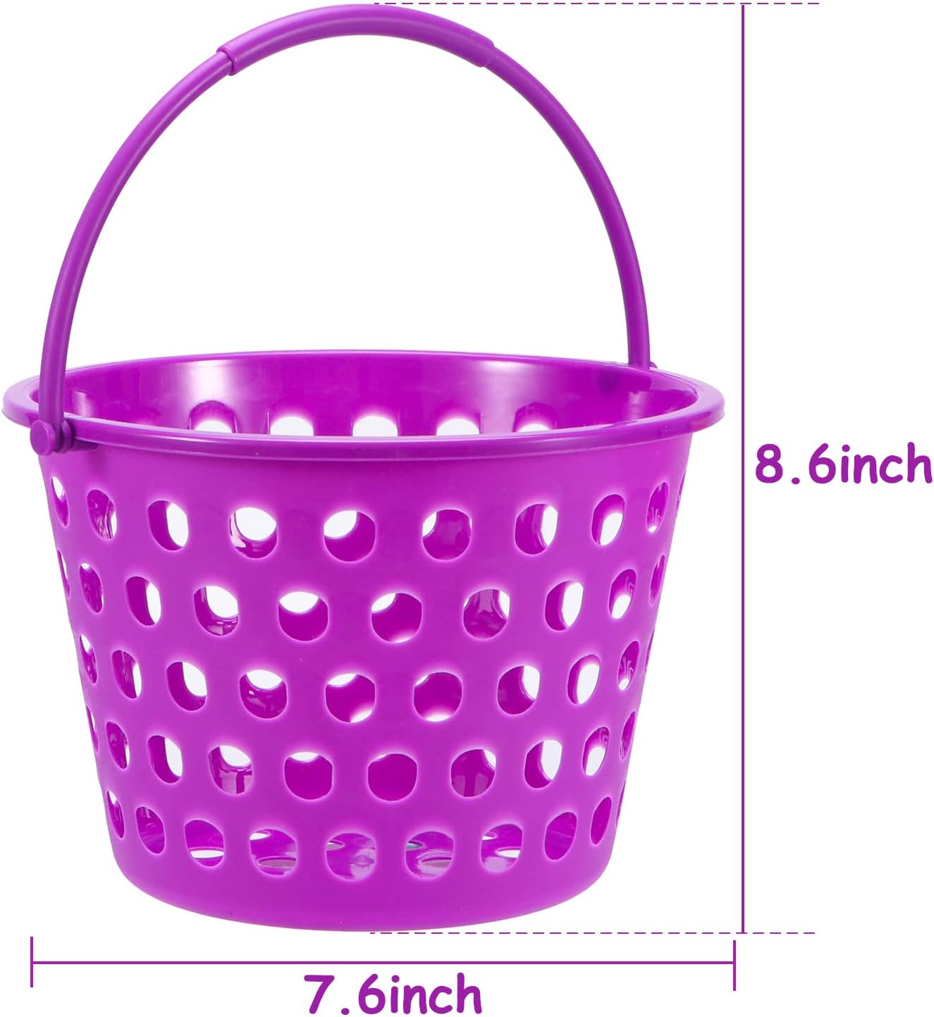 Sizonjoy Paquete de 12 cestas de Pascua para niños, bolsas de Pascua de plástico de 8.6 pulgadas con asas, bolsas de cubo de Pascua rellenas de