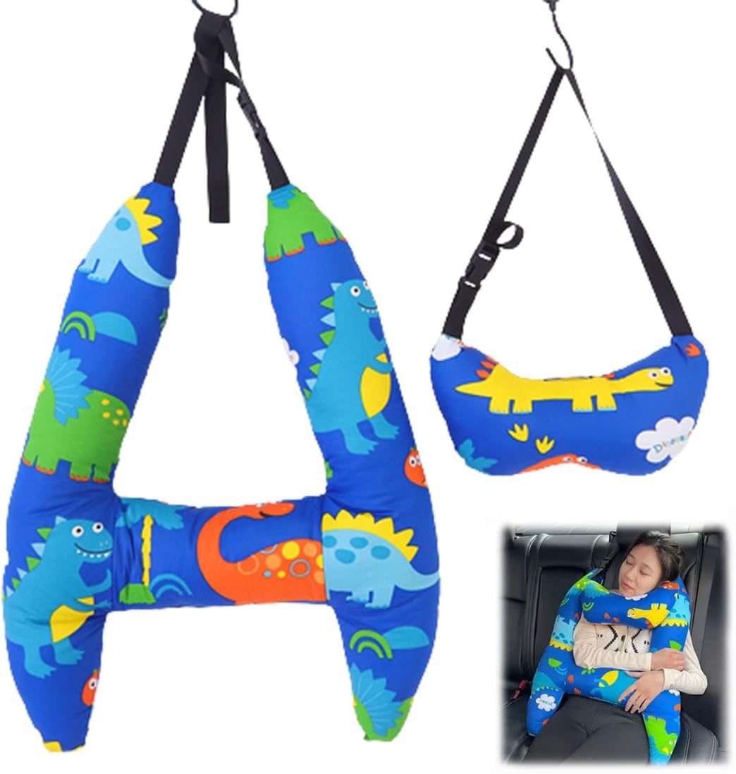 Forma de H – Soporte de cabeza para dormir de coche para niños, almohadas de viaje para asiento de automóvil, almohada en forma de H almohada de