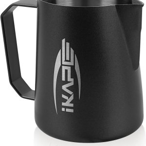 IKAPE Productos de café, jarra de espuma de leche de 20.3 fl oz, jarras de vapor de leche de acero inoxidable, café con leche, café con leche, IKAPE Productos de café, jarra de espuma de leche de 20.3 fl oz, jarras de vapor de leche de acero inoxidable, café con leche, café con leche,