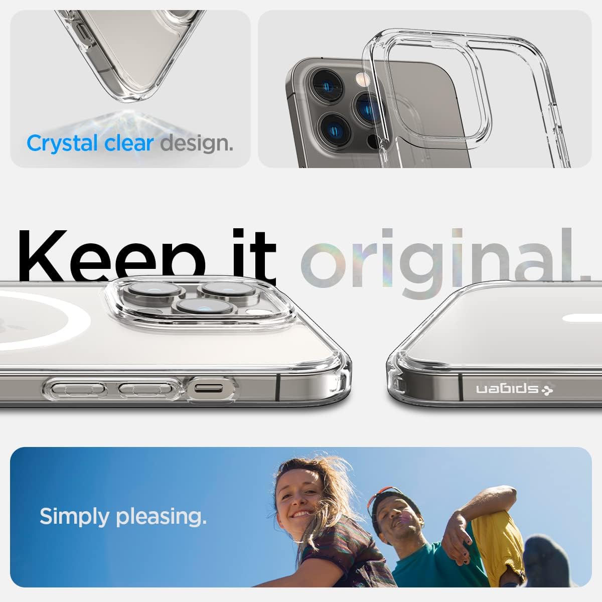 Spigen Funda ultra híbrida (MagFit) diseñada para iPhone 14 Pro Max y ultra híbrida diseñada para AirPods Pro de 2 generación
