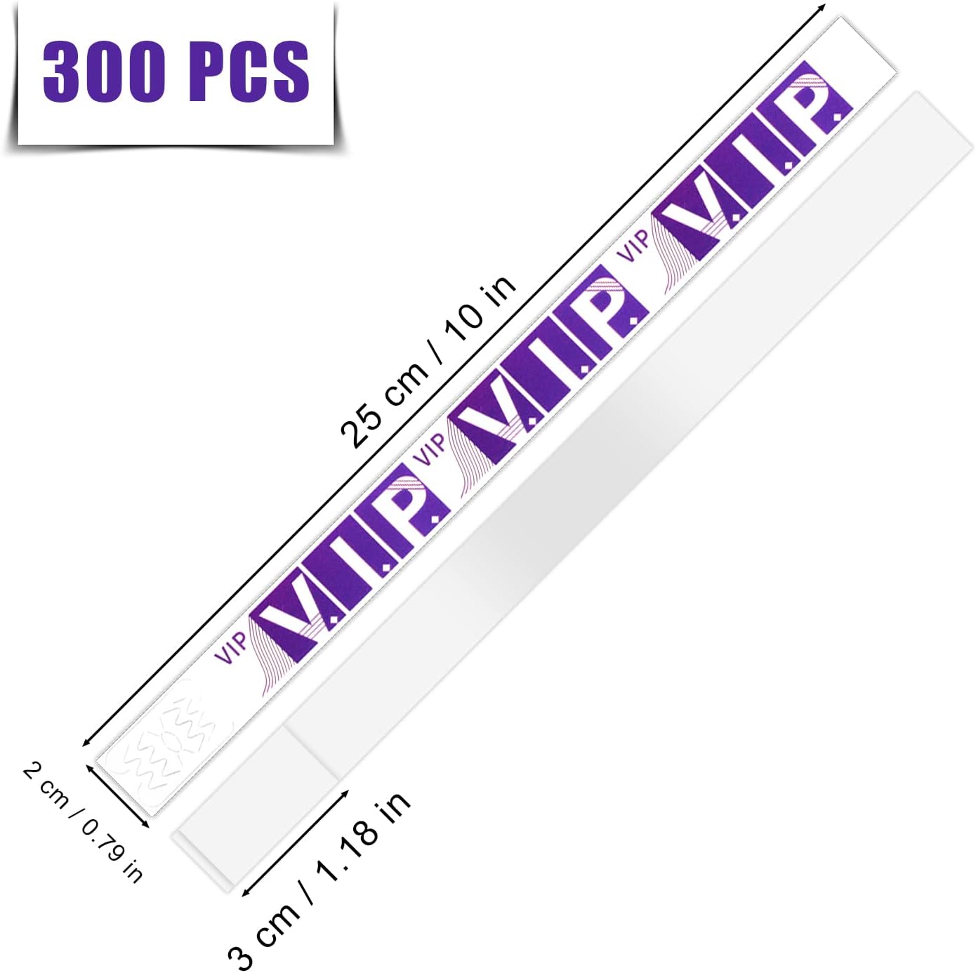 KINBOM 300 pulseras de papel para eventos, pulseras de identificación ligeras VIP adhesivas de papel para eventos, conciertos, clubes, festivales