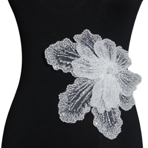 Parche bordado de diamantes de imitación de lentejuelas con cuentas 3D hechas a mano para ropa, vestido de bricolaje, tela de costura (cuentas Parche bordado de diamantes de imitación de lentejuelas con cuentas 3D hechas a mano para ropa, vestido de bricolaje, tela de costura (cuentas