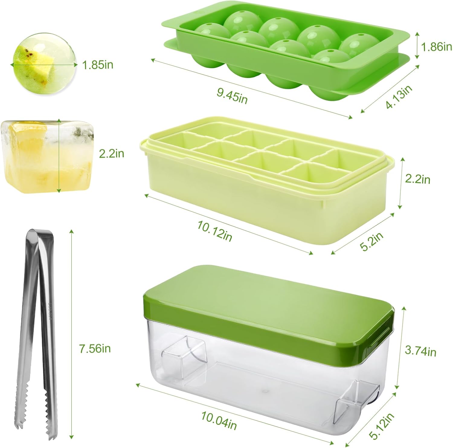 Molde cuadrado para cubitos de hielo para whisky, fácil liberación con diseño de prensa, 16 hielos, 2 pulgadas, cubitos de hielo de whisky, bandejas