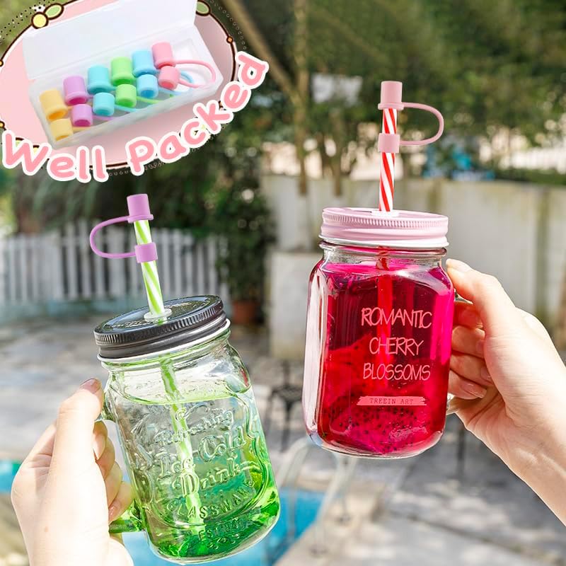 6 fundas de popote para Stanley CupSimple Modern de 3040 onzas, lindo StanleySimple Modern cubierta de pajilla, a prueba de polvo para popotes de