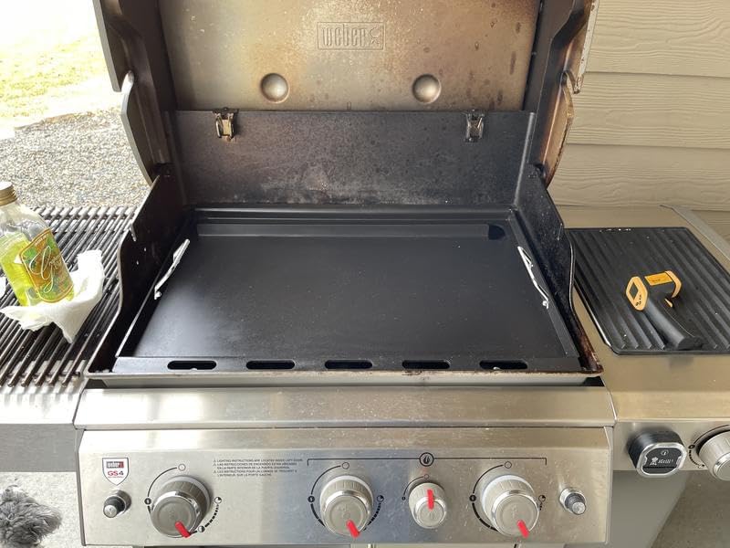 6788 Plancha de tamaño completo para parrillas de gas Weber GS4 Genesis II serie 300, inserto de parrilla superior plana con asas para Weber Genesis