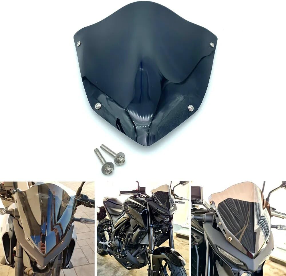 Motorcycle Windshield Motorcycle Windscreen Wind Screen Deflector Windshield Compatible with MT-03 MT03 MT 03 2020 2021 MT25 MT 25 MT-25 2020 2021