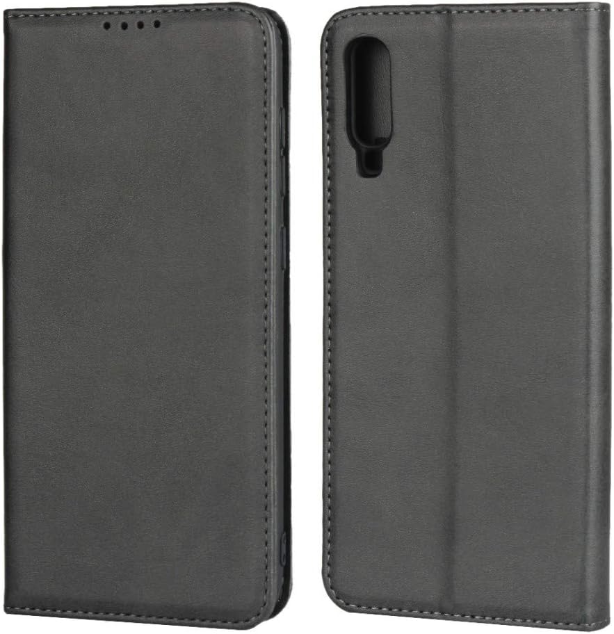 Funda magnética para Samsung A70, de piel sintética, con tapa y ranura para tarjetascompartimento para efectivo, color negro