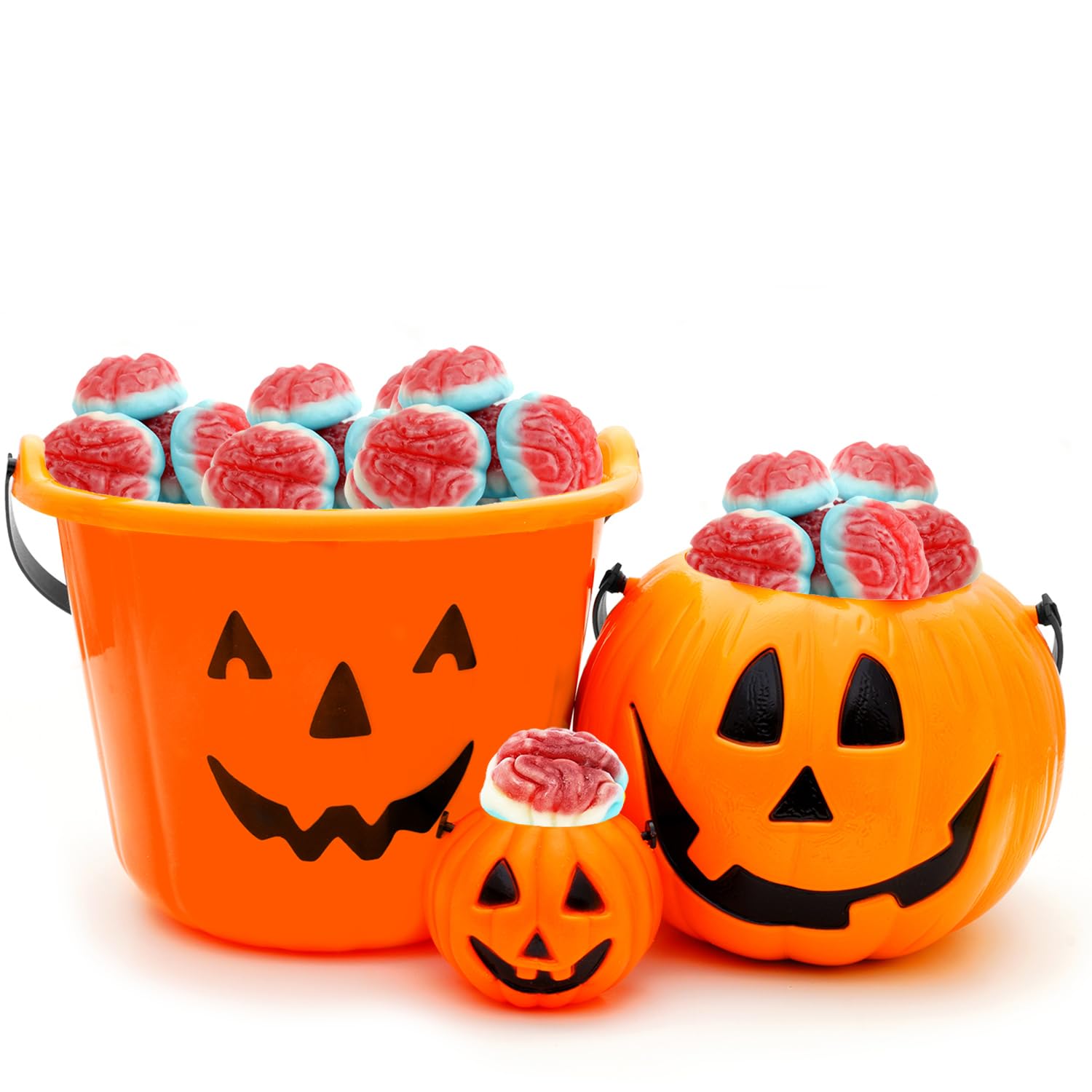 Fruidles Caramelos de cerebro de gomitas de Halloween, rellenos de bolsas de fiesta de truco o trato, recuerdo de fiesta (media libra)