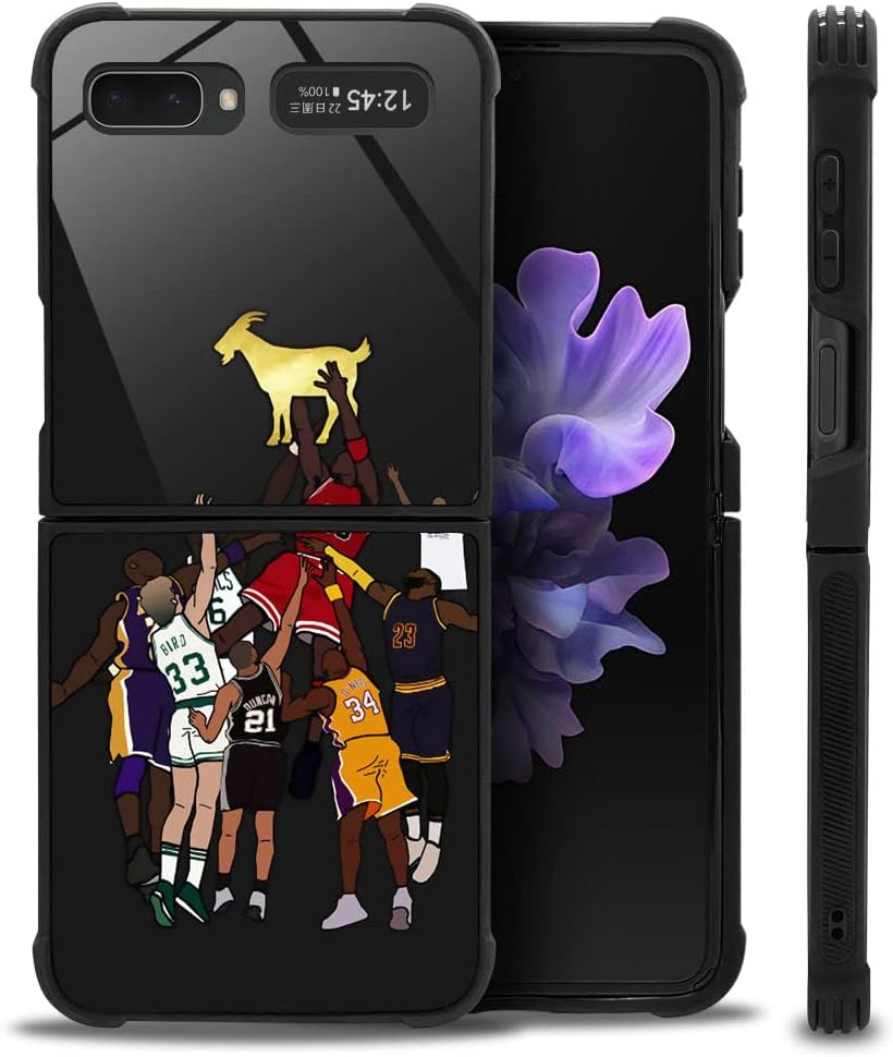 ANLUN STORE Funda compatible con Galaxy Z Flip 5G, Jugador de baloncesto 35 Galaxy Z Flip 5G para niños y hombres, TPU suave, antiarañazos, a prueba