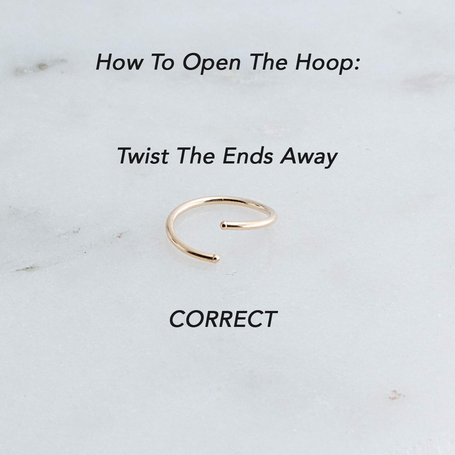 14K Solid Gold Extra Small 5mm Snug Fitting Nose Open Ring Hoop 22 GA Extra Thin Piercing Jewelry for Women Sold As One (5mm  22 gauge, 14K Yellow