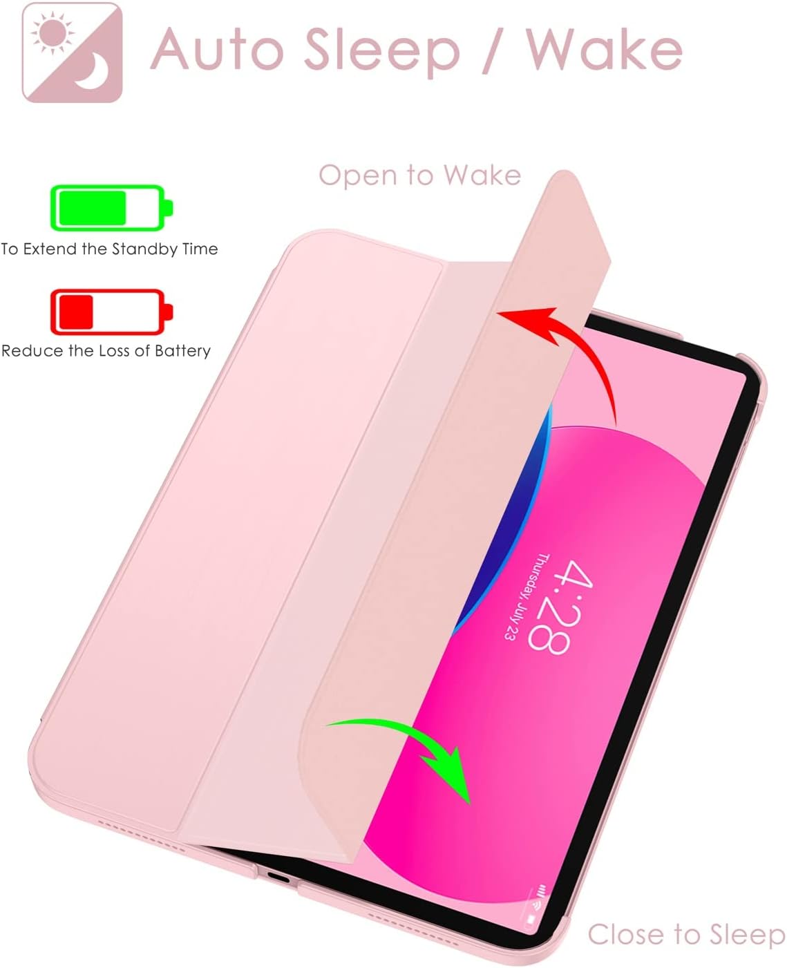 Soke Funda para iPad de 10.9 pulgadas (10.9 pulgadas, 2022)  Smart Cover Auto WakeSleep + Slim Trifold Stand, Carcasa Trasera Protectora Premium