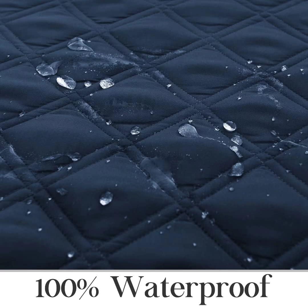 TOMORO Funda reclinable antideslizante de gran tamaño, 100% impermeable, acolchada para silla reclinable, protector de muebles con bolsillos, funda