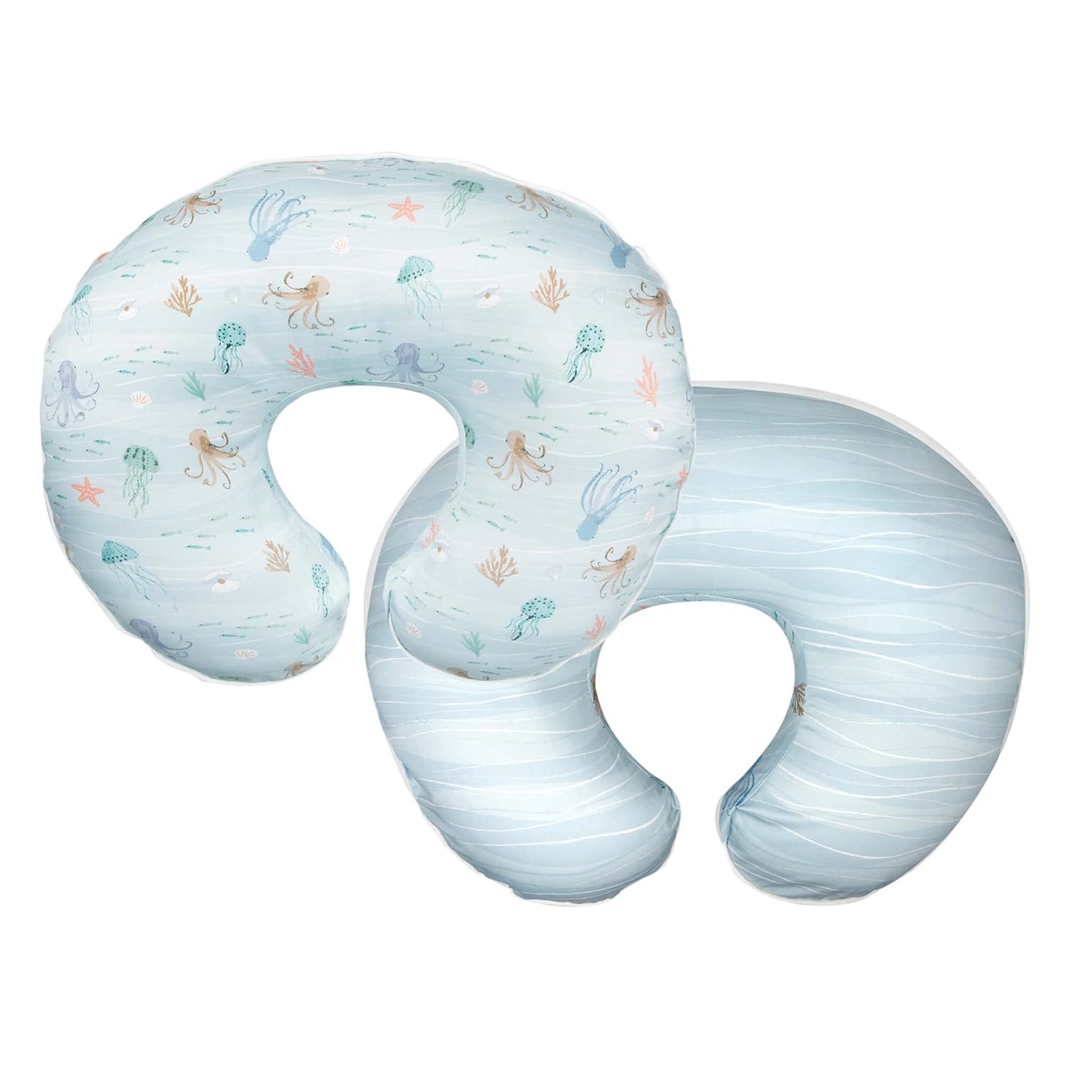 Boppy Funda de almohada de lactancia, tela de secado rápido de alta calidad, océano azul, se adapta a la almohada original Support Boppy para