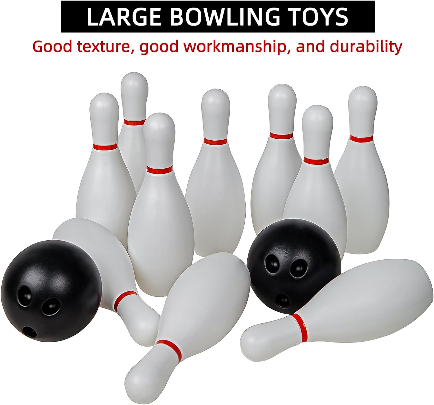 Juego de bolos gruesos de gran tamaño para niños, deportes de interior y exterior, juegos deportivos familiares, juego de bolos de plástico, juego