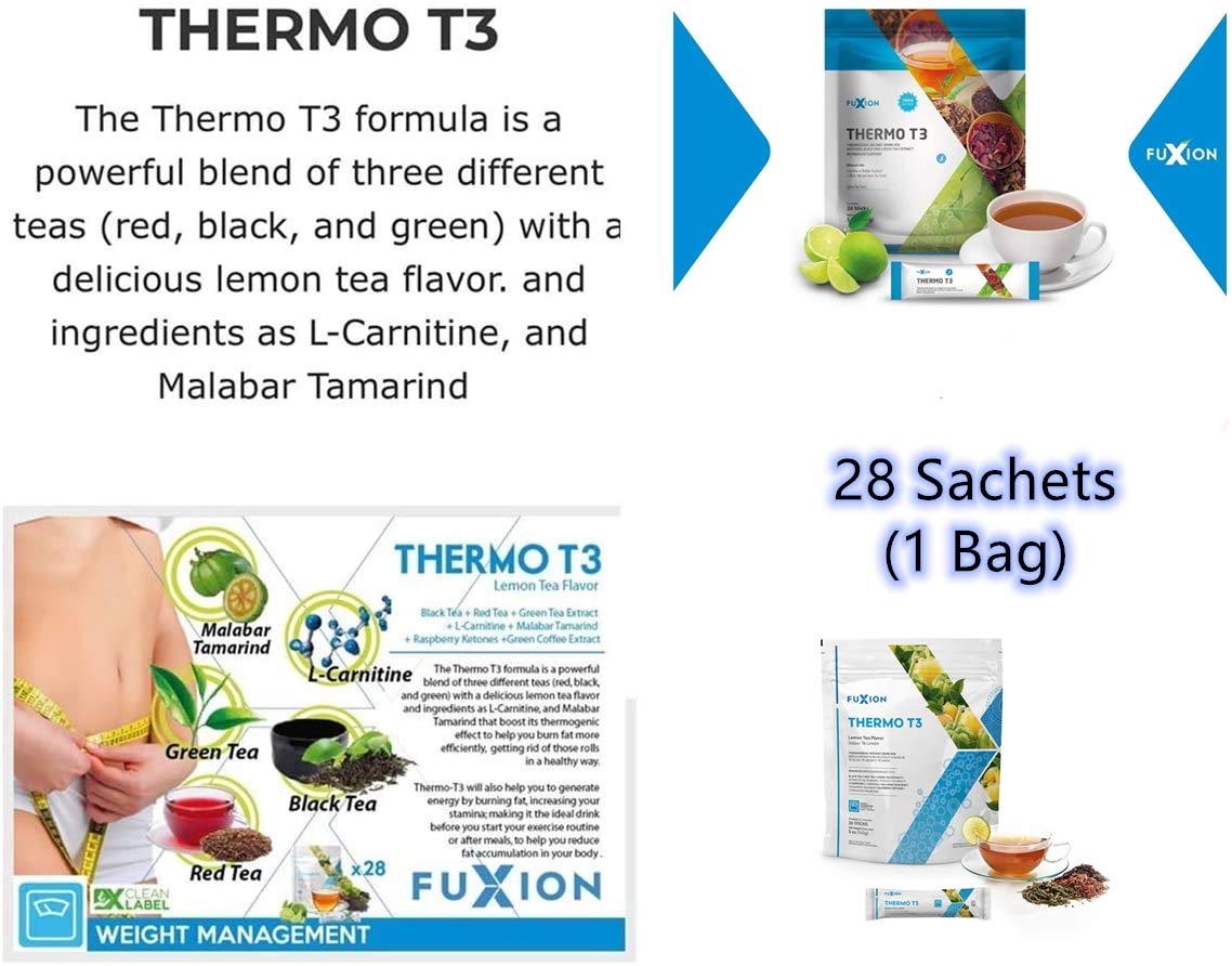 FuXion Thermo T3, delicioso sabor a té de limón (Thermo TT3, 28 bolsitas)