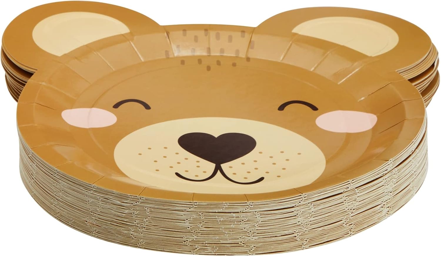 Sparkle and Bash Paquete de 48 platos de papel de oso de peluche para decoración de baby shower (11 x 11 pulgadas)