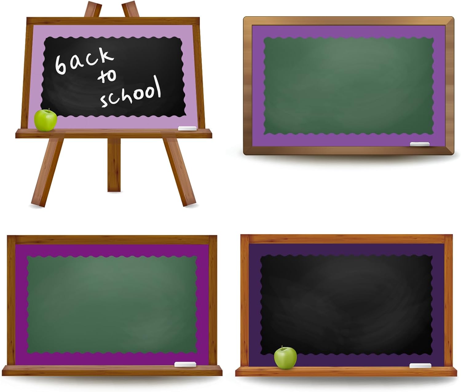 Whaline Bordes para tablón de anuncios de 65.6 pies, 4 rollos de tablero troquelado de la serie púrpura para la escuela, aula, oficina, pizarra