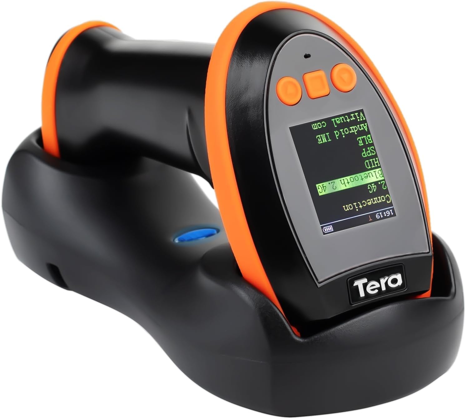 Tera Escáner de código de barras con pantalla de ajuste digital y teclado, versión Pro velocidad de escaneo extra rápida, funciona con Bluetooth