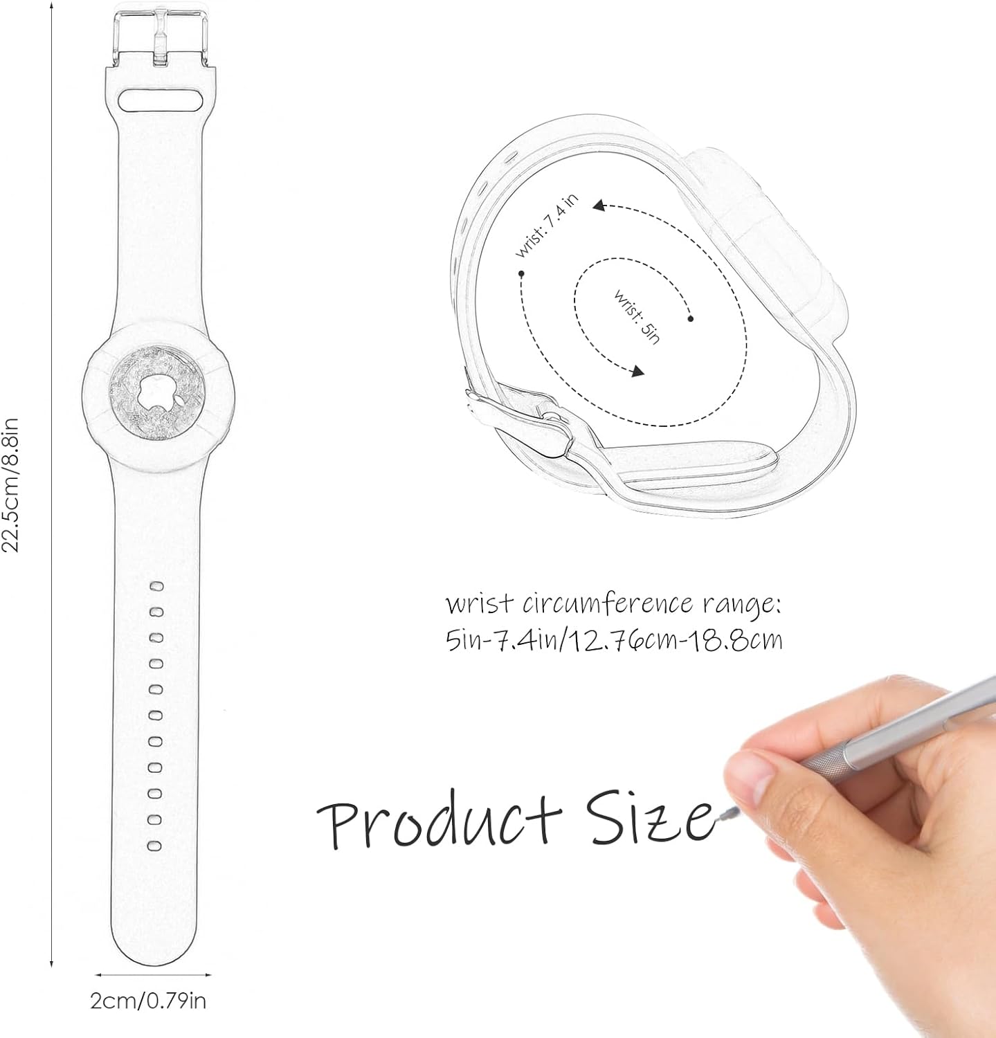 Paquete de 2 pulseras Airtag compatibles con Apple AirTag, pulsera suave y ajustable para Airtag, correa de reloj Airtag para niños pequeños, bebés