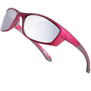TJUTR Lentes de sol deportivos polarizados para hombres y mujeres, lentes de sol envolventes con lente UV400 para ciclismo, pesca, correr TJUTR Lentes de sol deportivos polarizados para hombres y mujeres, lentes de sol envolventes con lente UV400 para ciclismo, pesca, correr