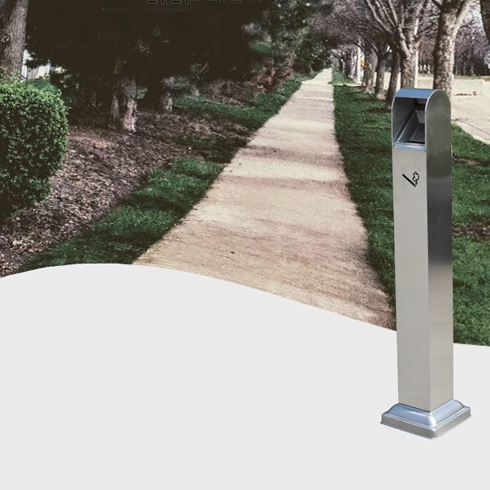 Bote de basura Cenicero de piso de acero inoxidable, resistente al viento, colector de cenizas para interiores y exteriores, cenicero vertical