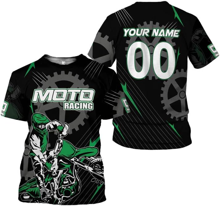 Leprints – Camiseta de motocross personalizada con número y nombre de carreras 3D para motocicleta, todoterreno, sudadera con capucha